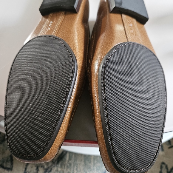 Talbots Nancy5 Dark Caramel 7M Pebble Leather Flats 7M - Picture 7 of 9